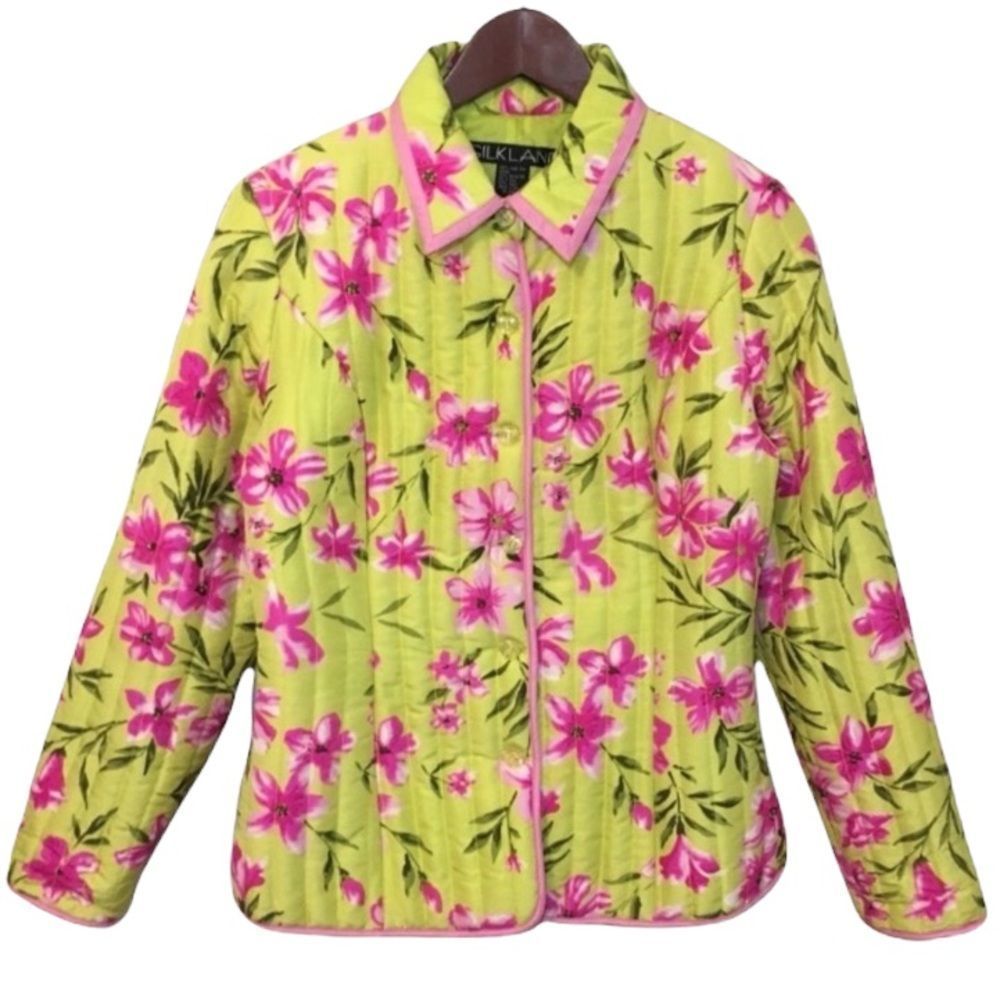 Silkland Quilted Silk Floral Jacket